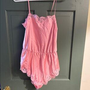 Victoria's Secret Pink Lace Trim Romper
